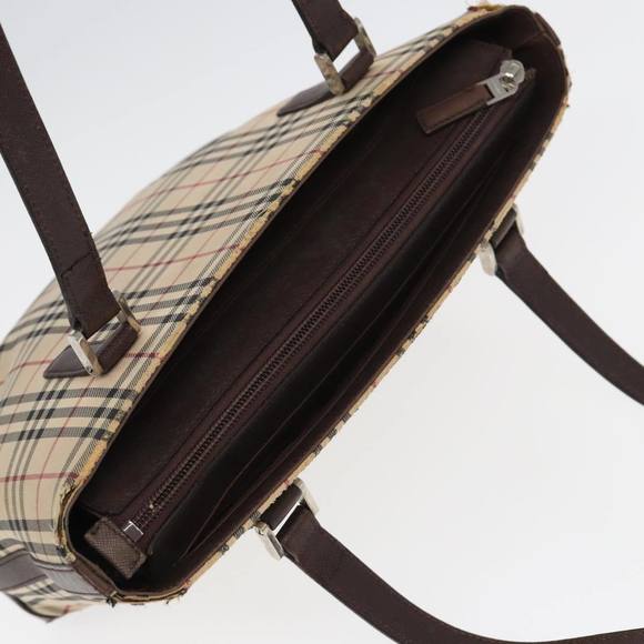 BURBERRY Nova Check Tote Bag Canvas Beige Brown Auth bs16017 - Picture 6 of 16